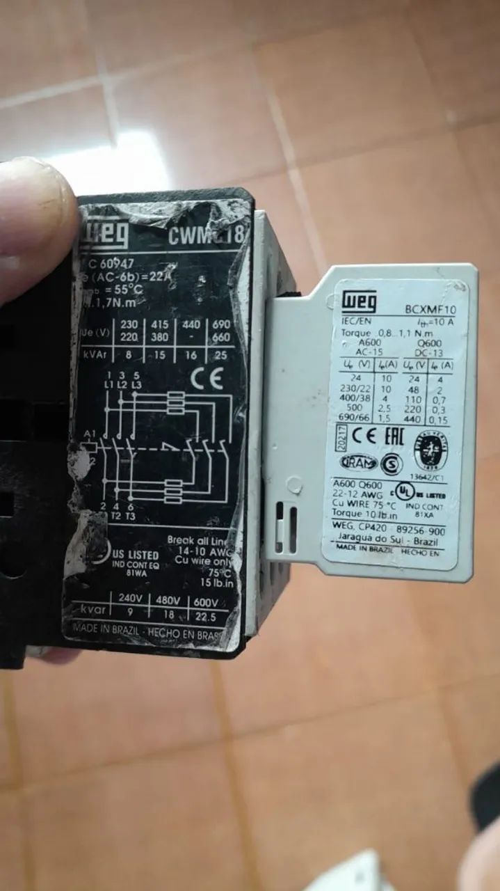 Contator Weg CWM 18 3 polos 18A  - Foto 5