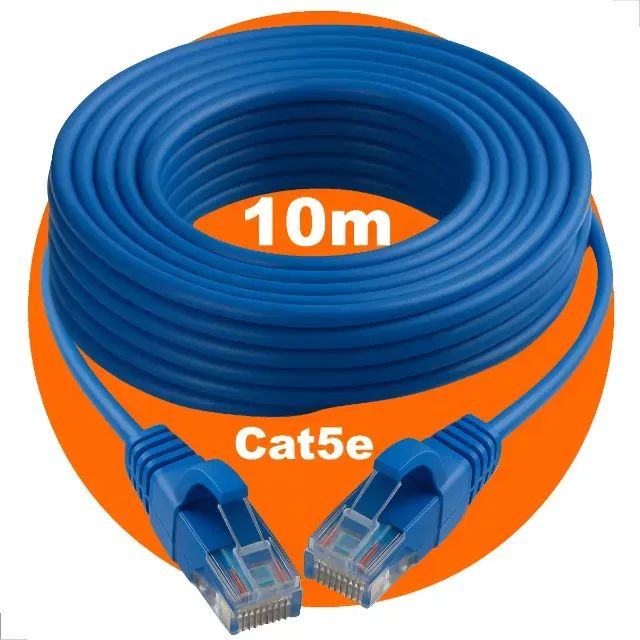 Cabo Rede 10m Cat5e Internet Crimpado Rj45 Alta Velocidade Novo