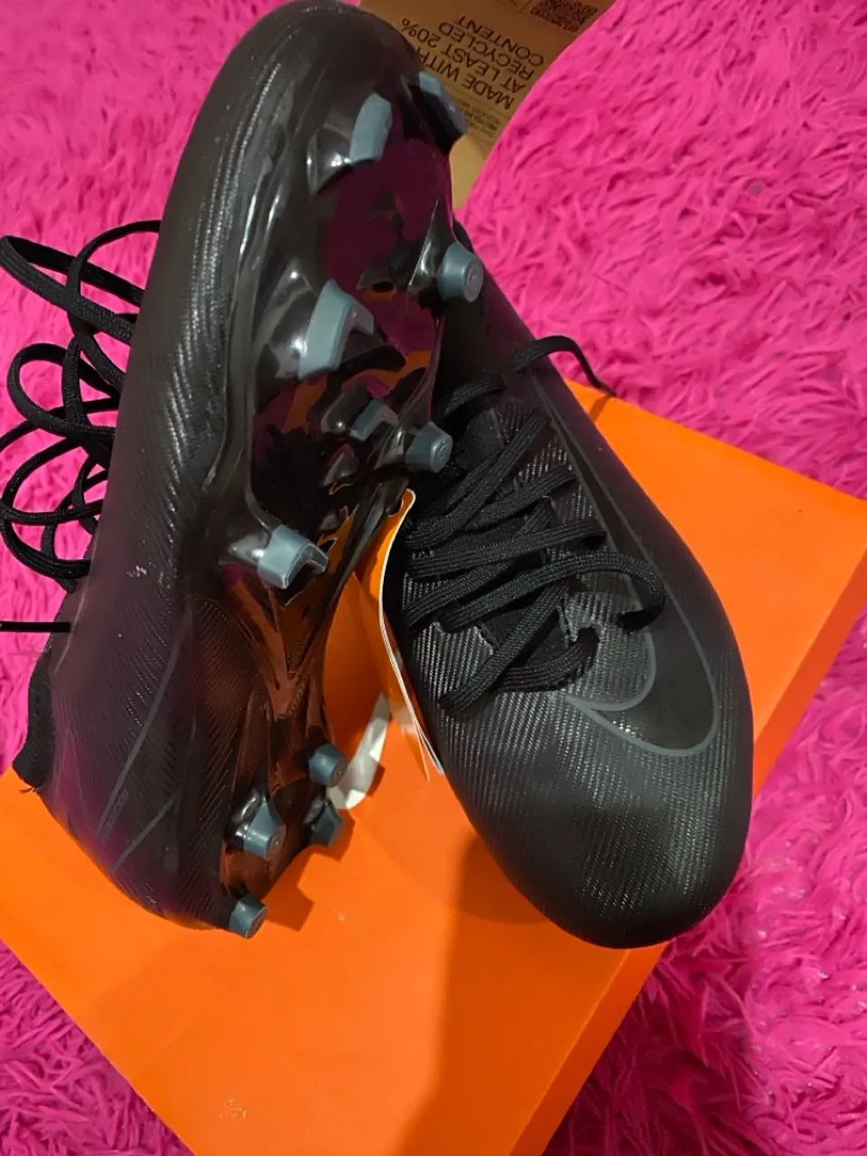 Chuteira Nike Jr Zoom Vapor 16 Academy FG/MG - Black - Foto 4