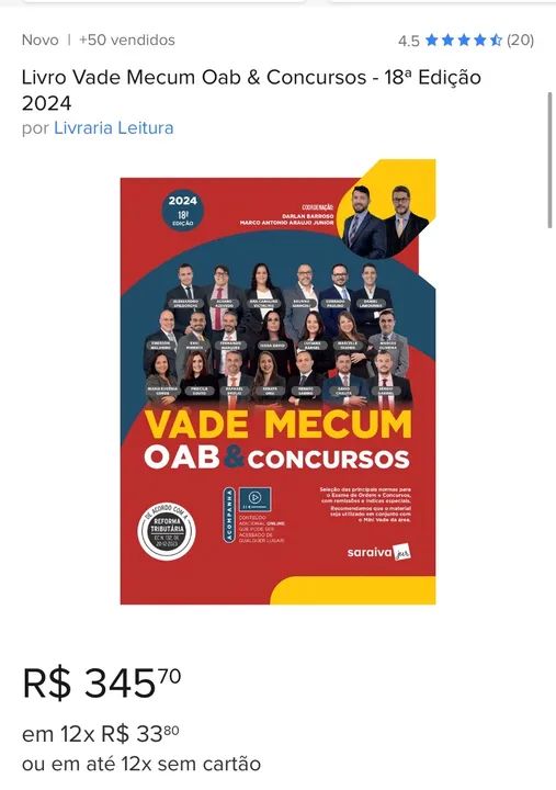 Vade Mecum OAB & Concursos - 18ª Edição 2024 - Novo
