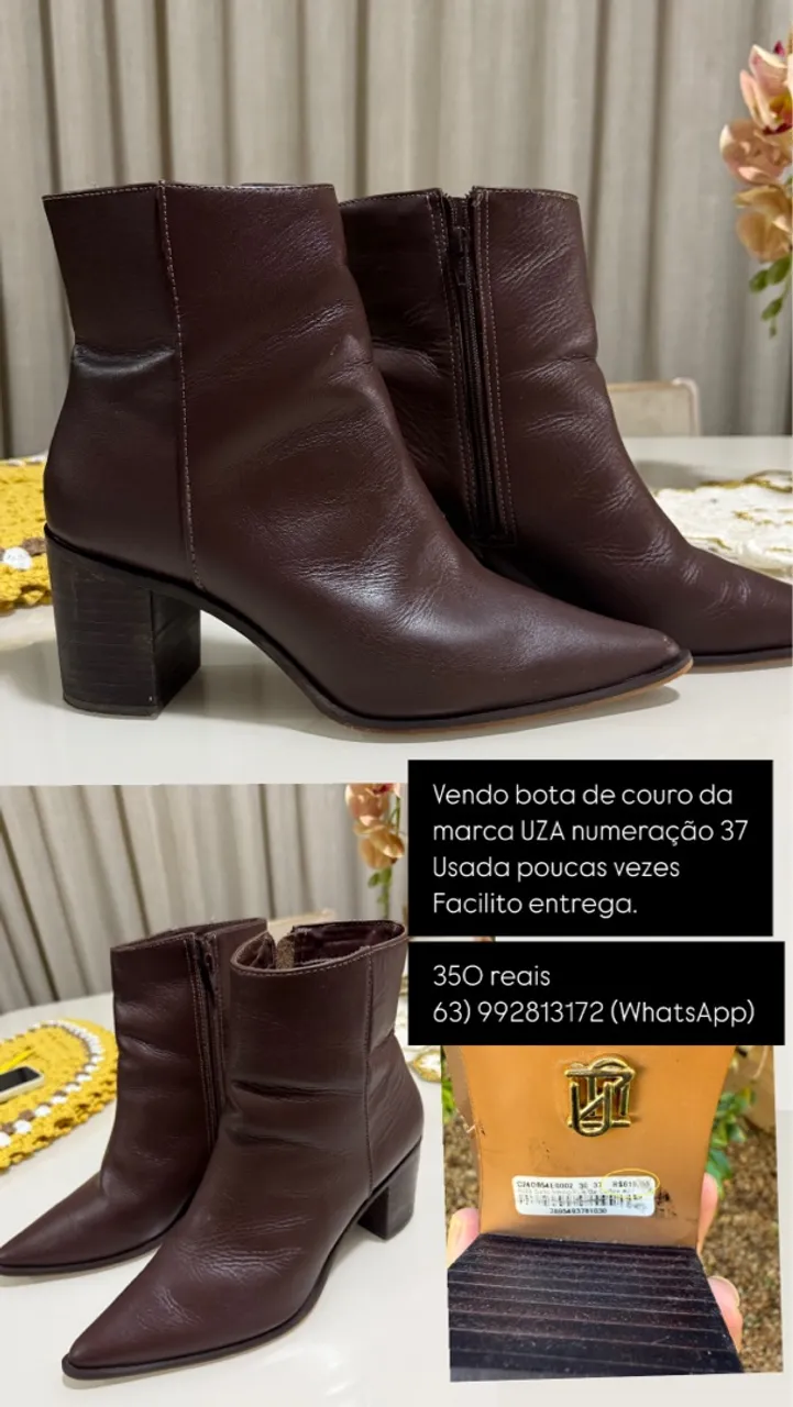 Bota em couro UZA número 37