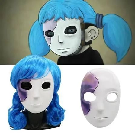Cosplay Sally face mascara e peruca 