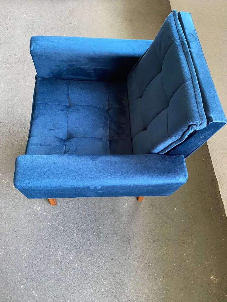 Poltrona decorativa las vegas azul veludo