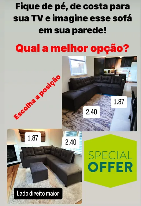 Sofá de Canto 5 lugares - Novo pague na entrega