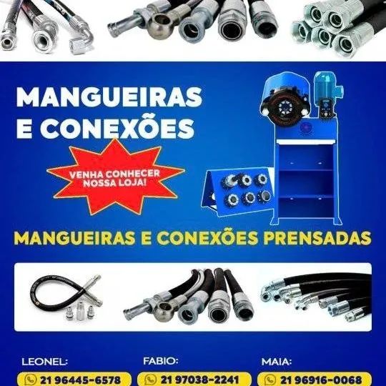 Mangueiras hidráulicas prensadas sob medida. 