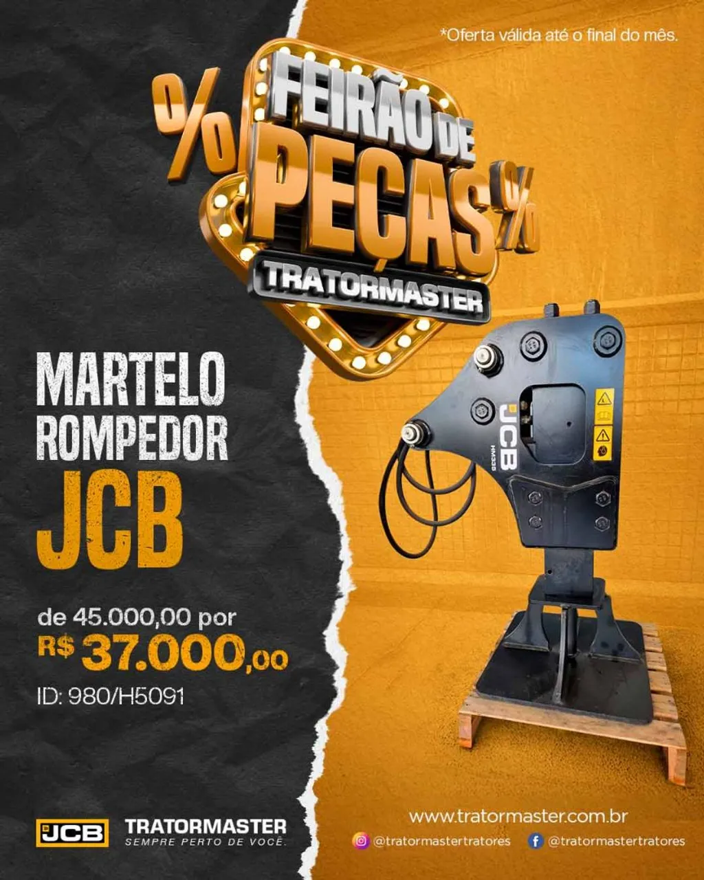 Martelo Rompedor JCB - Feirão de Peças