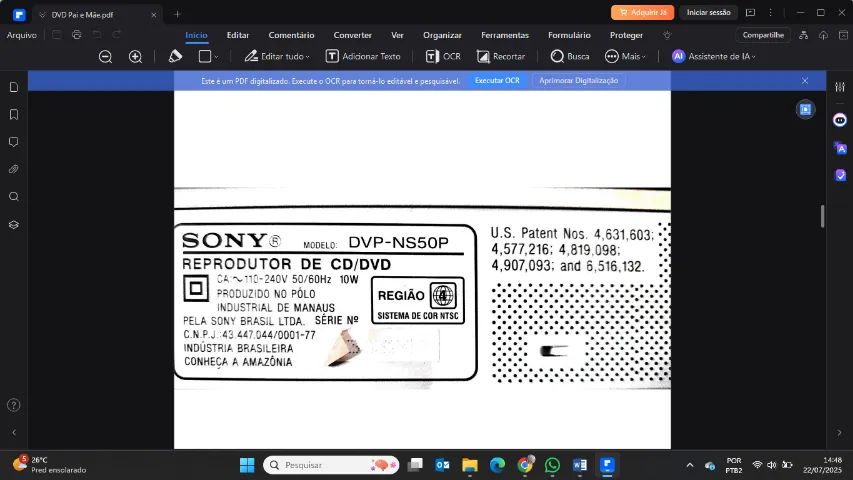 Reprodutor de CD e DVD Sony - Modelo DVP-NS50P - Foto 3