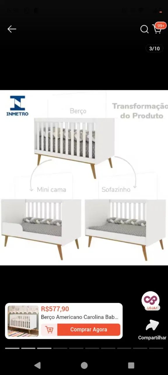 Berço americano branco 