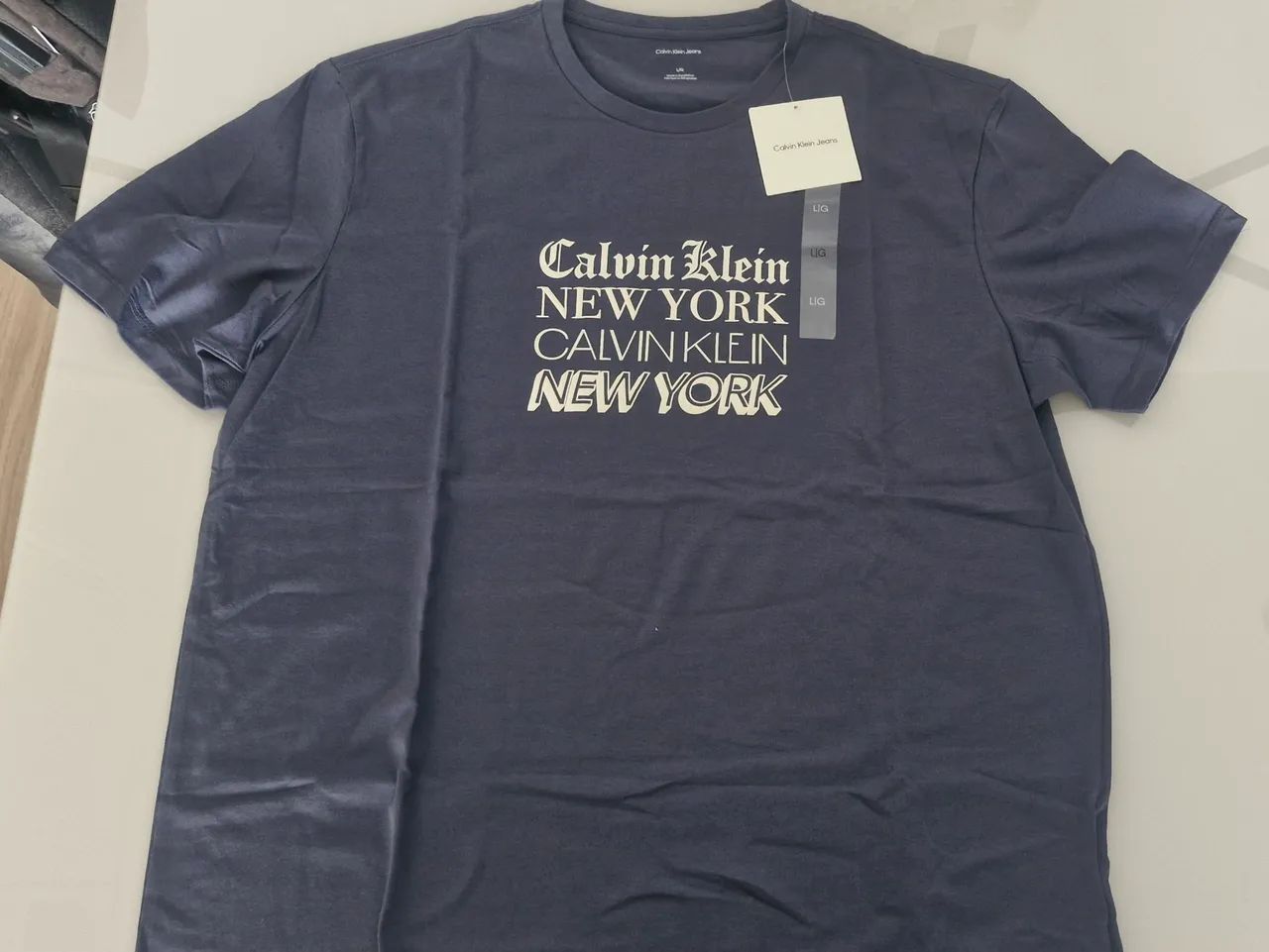 Camiseta Calvin Klein New York Azul - Masculina - Tam G