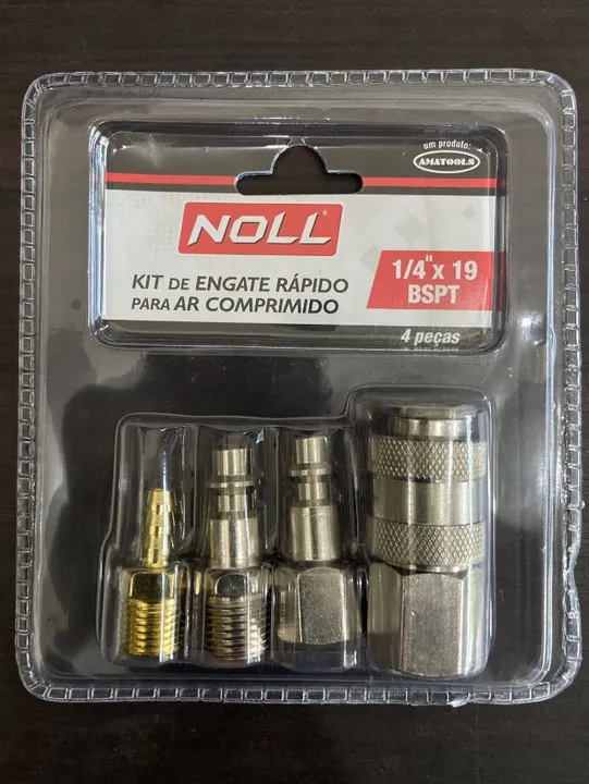 Kit Engate Rápido para Ar Comprimido 1/4 Pol Npt 4 Peças