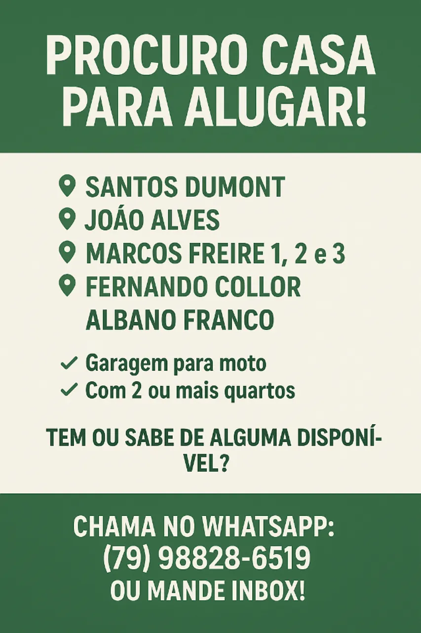 BUSCO ALUGUEL DE CASA