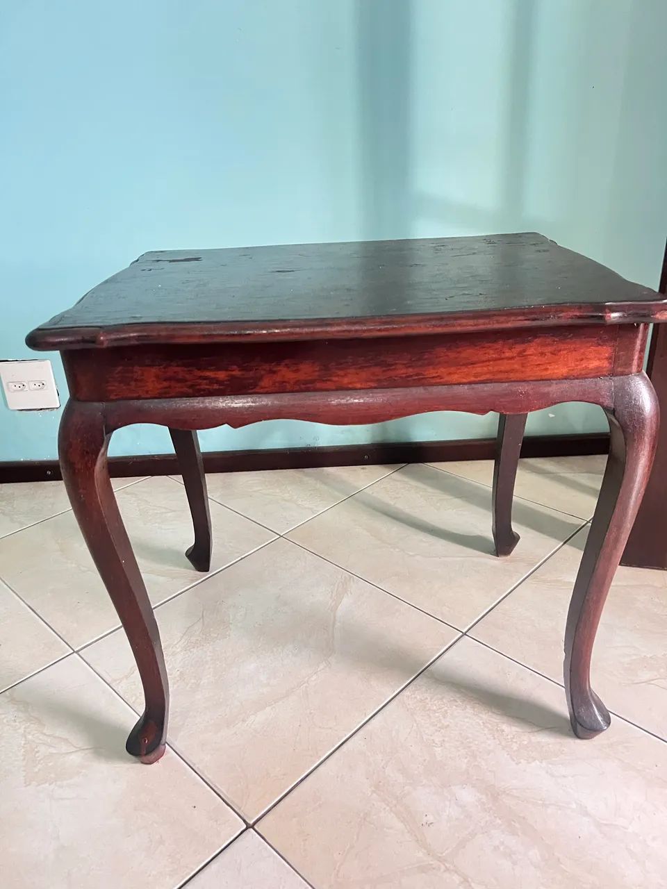 Mesa pequena madeira antiga  - Foto 4