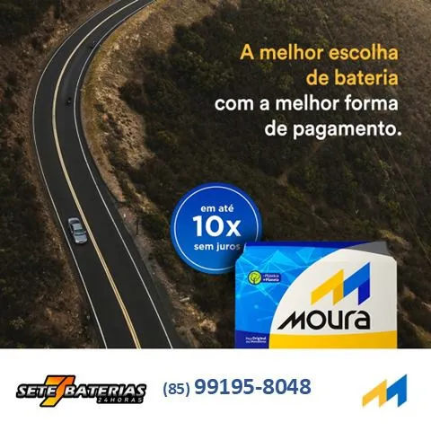 Baterias Moura 60ah, Palio, Mobi, Strada, Fiat uno, Gol, Saveiro,Poloe e outros veículos!