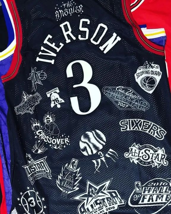 Regata Bordada Allen Iverson Sixers NBA - Foto 3