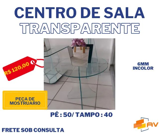 Centro de mesa de vidro