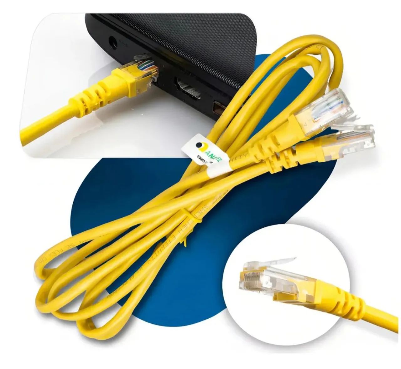 Cabo de rede amarelo de 1.5 m 2 unidades - Foto 5