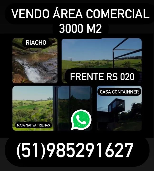 Vendo área comercial 3000m² em RS 020
