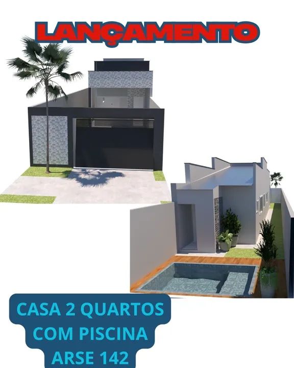 Casa 2 Quartos com Piscina - ARSE 142