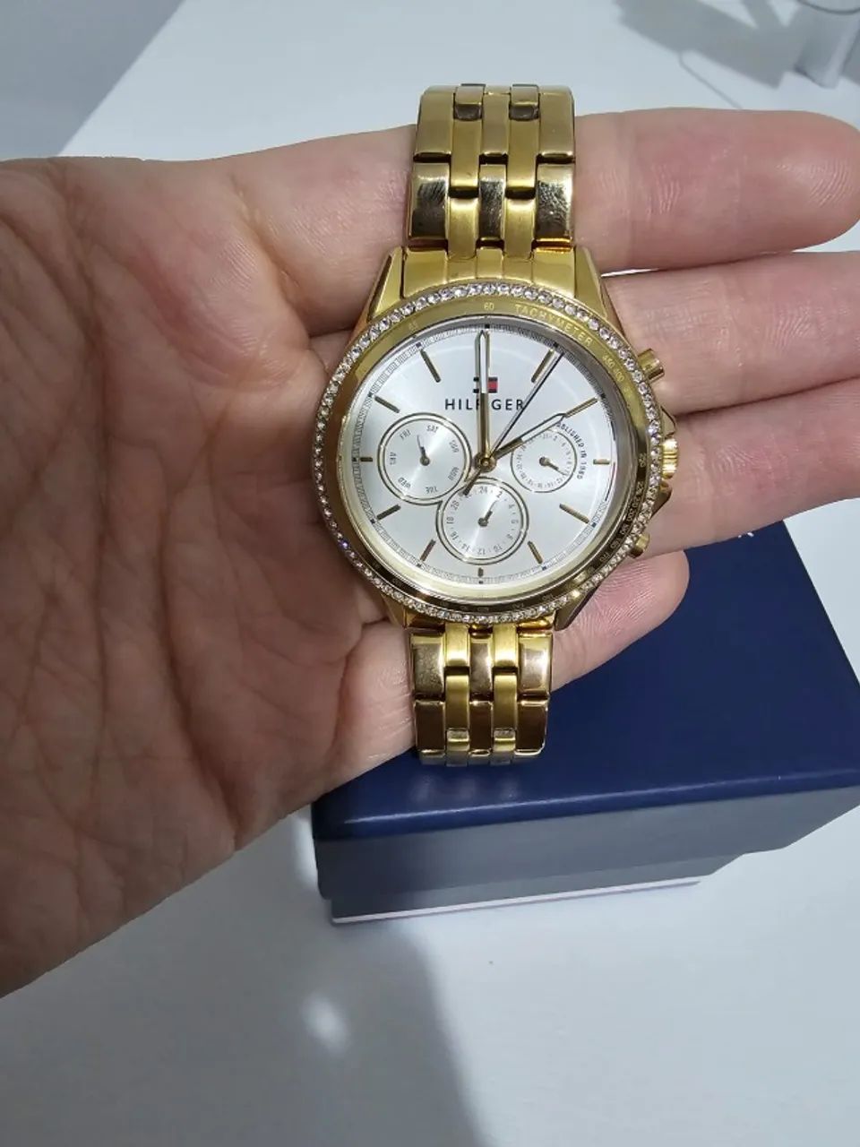 Relógio Feminino Tommy Hilfiger Gold Swarovski - usado 1x