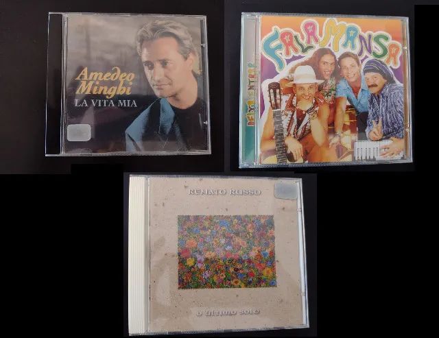 Kit 3 CDs Originais Anos 80, 90, 2000 Música Álbuns Amedeo Minghi Renato Russo Fala Mansa