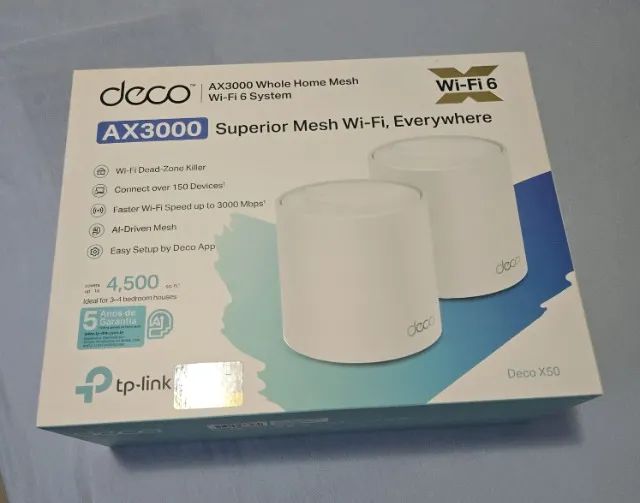 Roteador Wi-Fi 6 Mesh TP-Link Deco X50 Gigabit Dual-Band AX3000 - Pack com 2