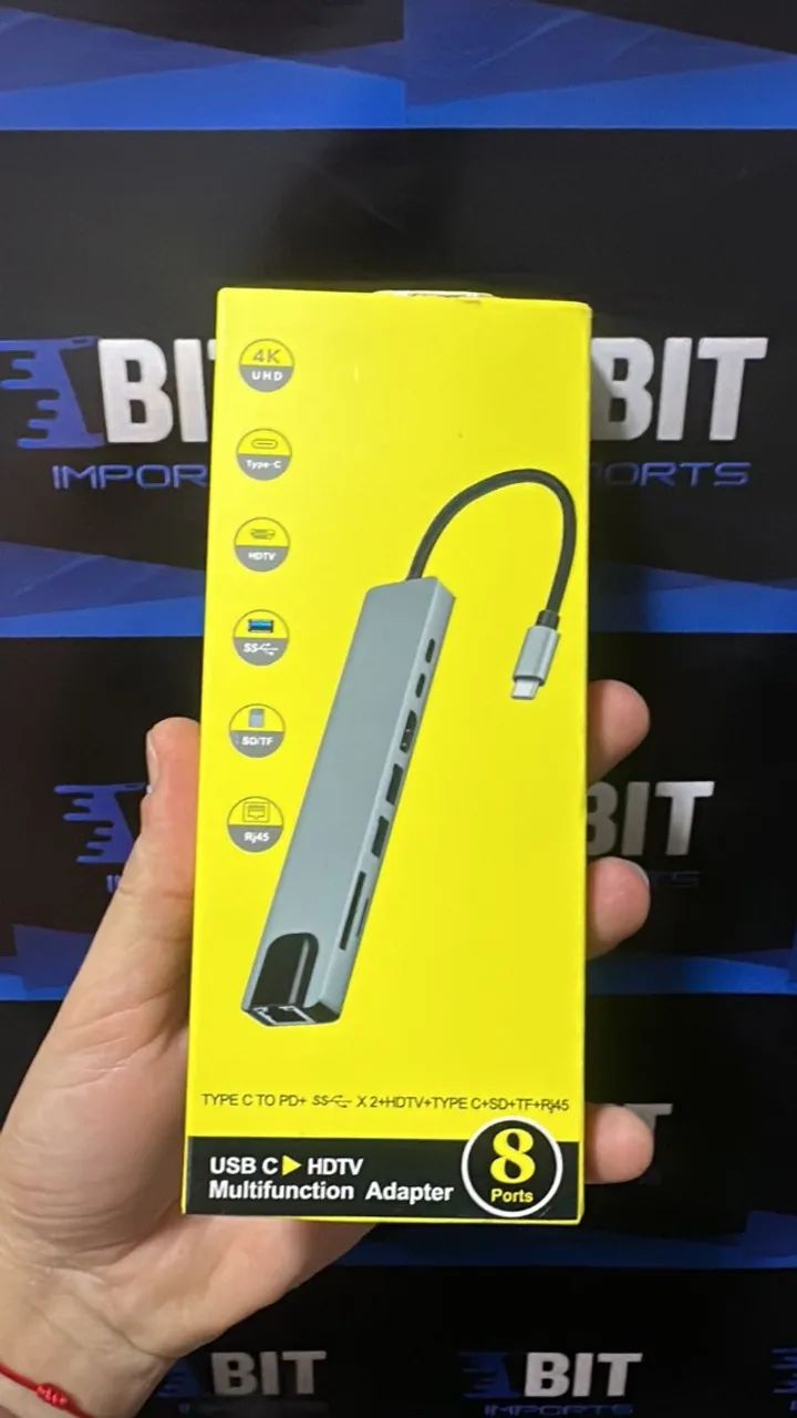 Hub USB-C 8 em 1 | Novo Lacrado | Garantia 