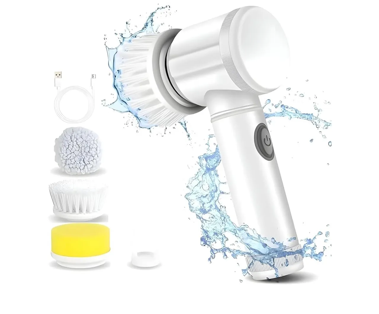 Escova de Limpeza Elétrica Rotativa com Acessórios