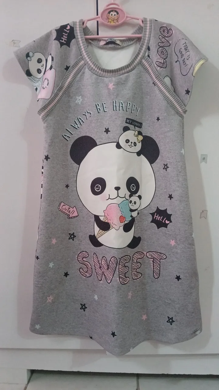 Vestido Infantil Estampado de Panda - Conforto e Estilo!