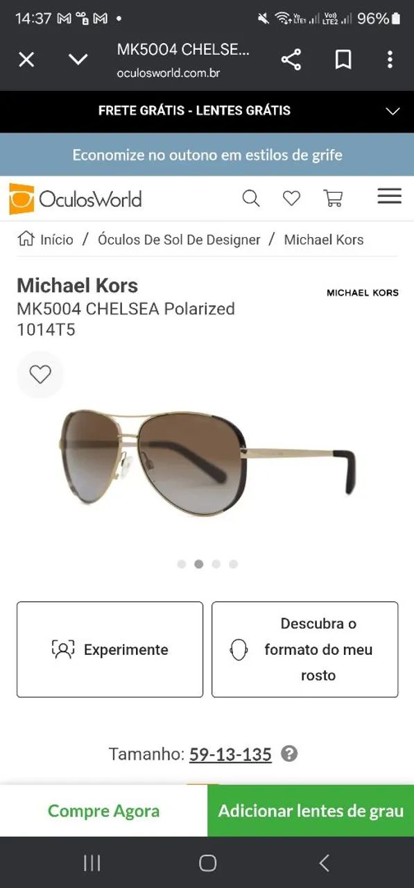 Óculos de Sol Dourados Estilosos Michael kors - Foto 3