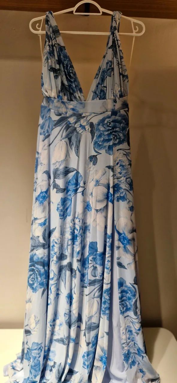 Vestido Longo Floral Azul - Foto 4