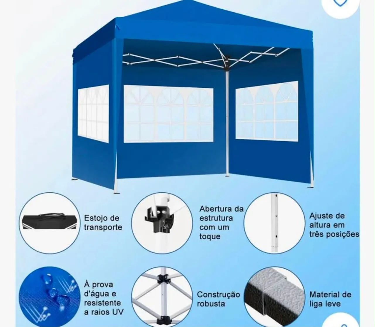 Tenda Sanfonada 3x3 com lonas - Foto 2