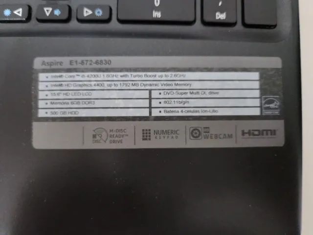 Carcaça Notebook Acer E1-572-6830 - i5 42001.6/2.6 Ghz - Foto 5