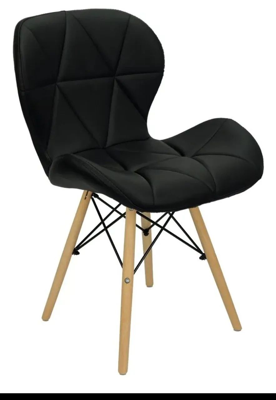 Kit 4 Cadeiras de jantar Charles Eames Eiffel estofada slim - Foto 4
