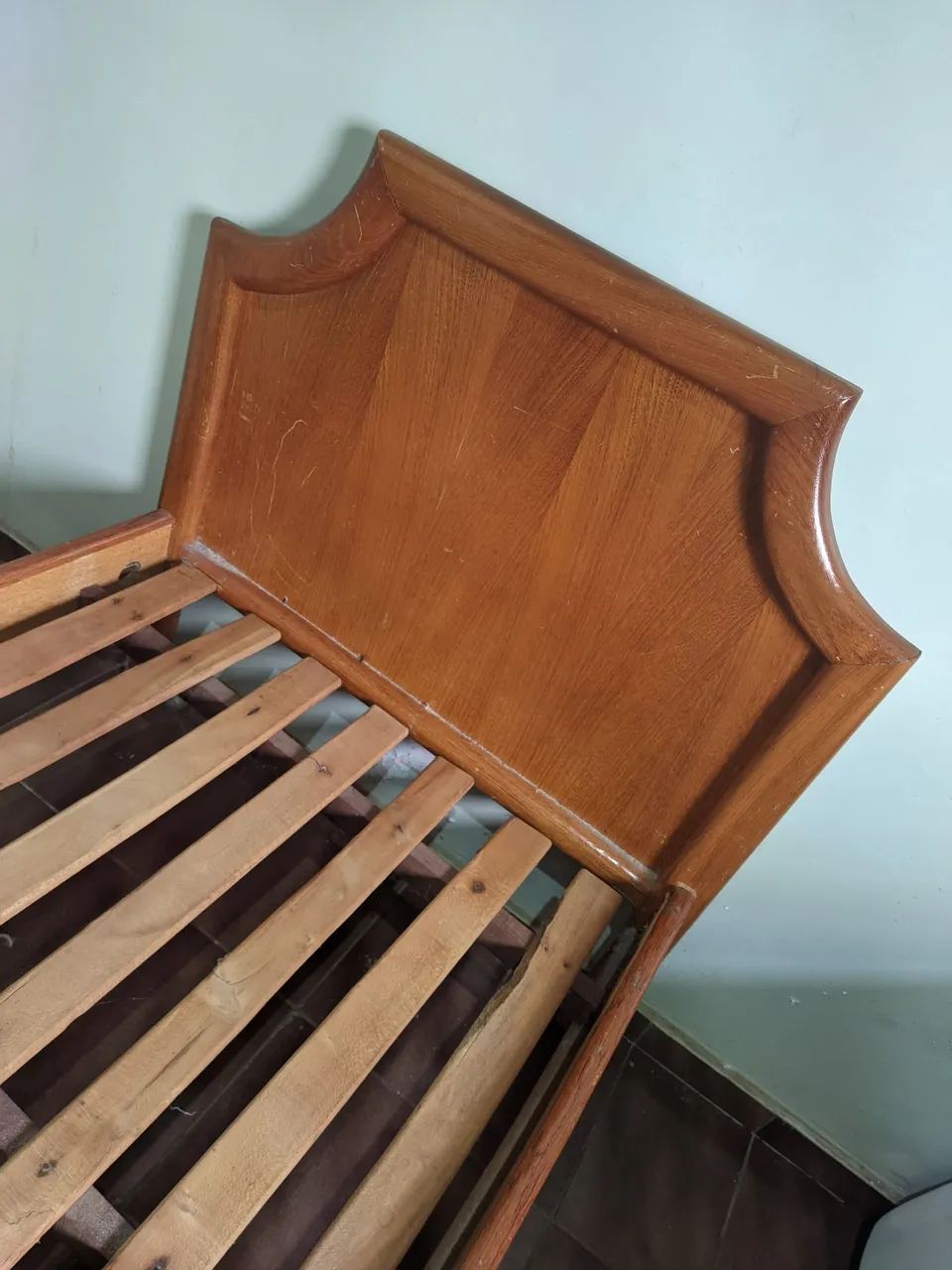 Cama De Solteiro Com Colchão (Madeira Cerejeira) - Foto 4