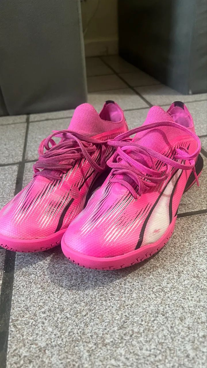 Chuteira Futsal Puma ultra Match lt Rosa tamanho 39 - Foto 2