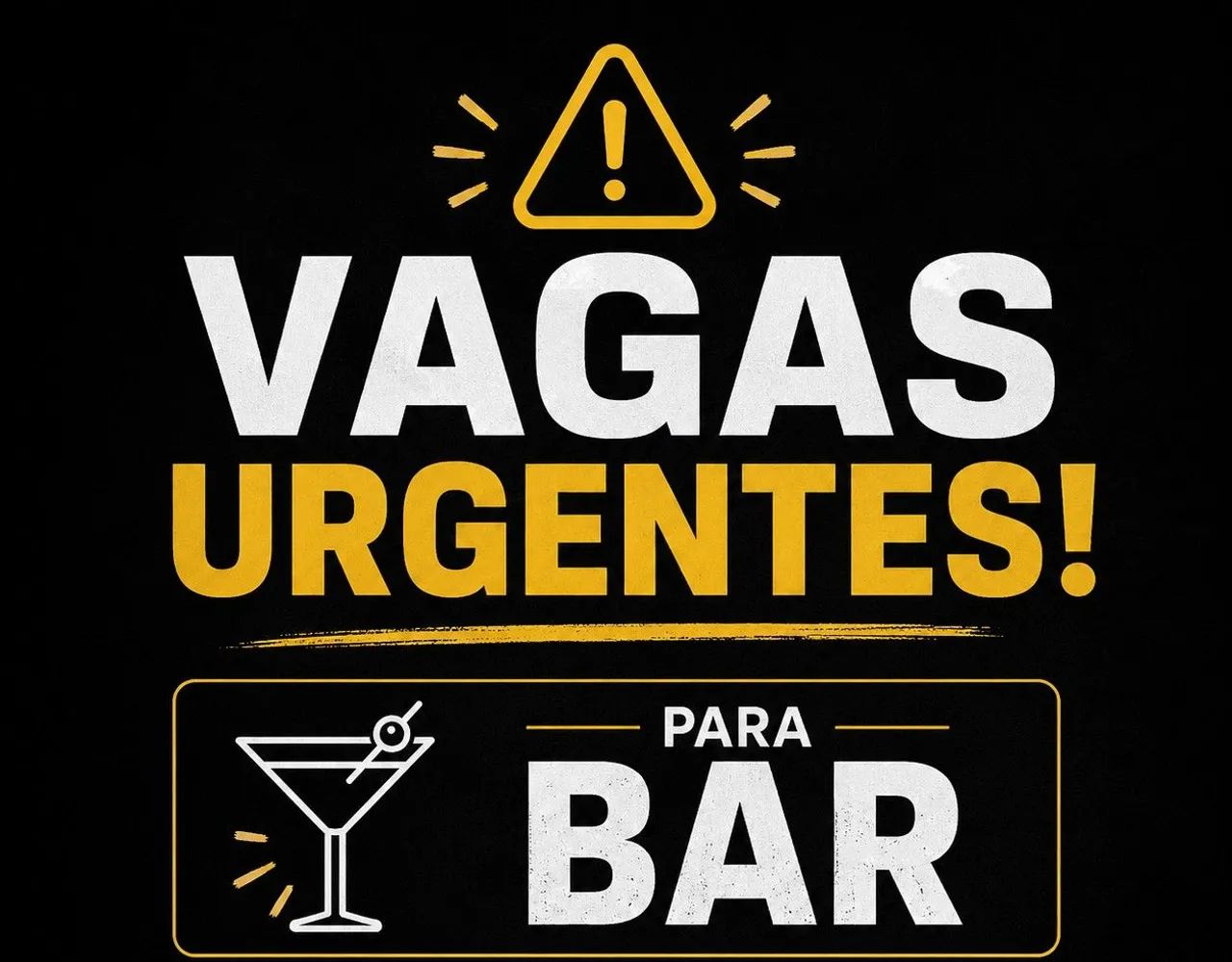 Vagas para auxiliar de bar.