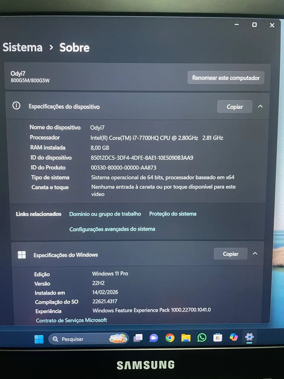 Notebook i7 Gamer Samsung Odyssey 16 Polegadas  - Foto 5