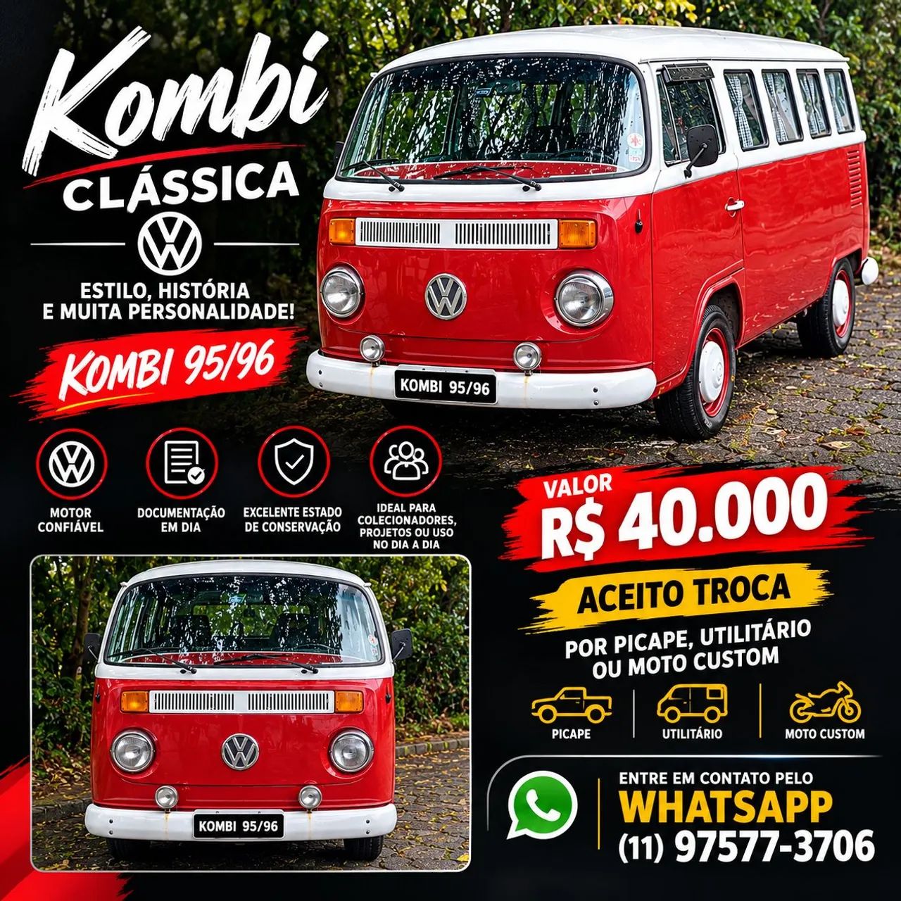 Volkswagen Kombi Standard/ Luxo/ Serie Prata 1996