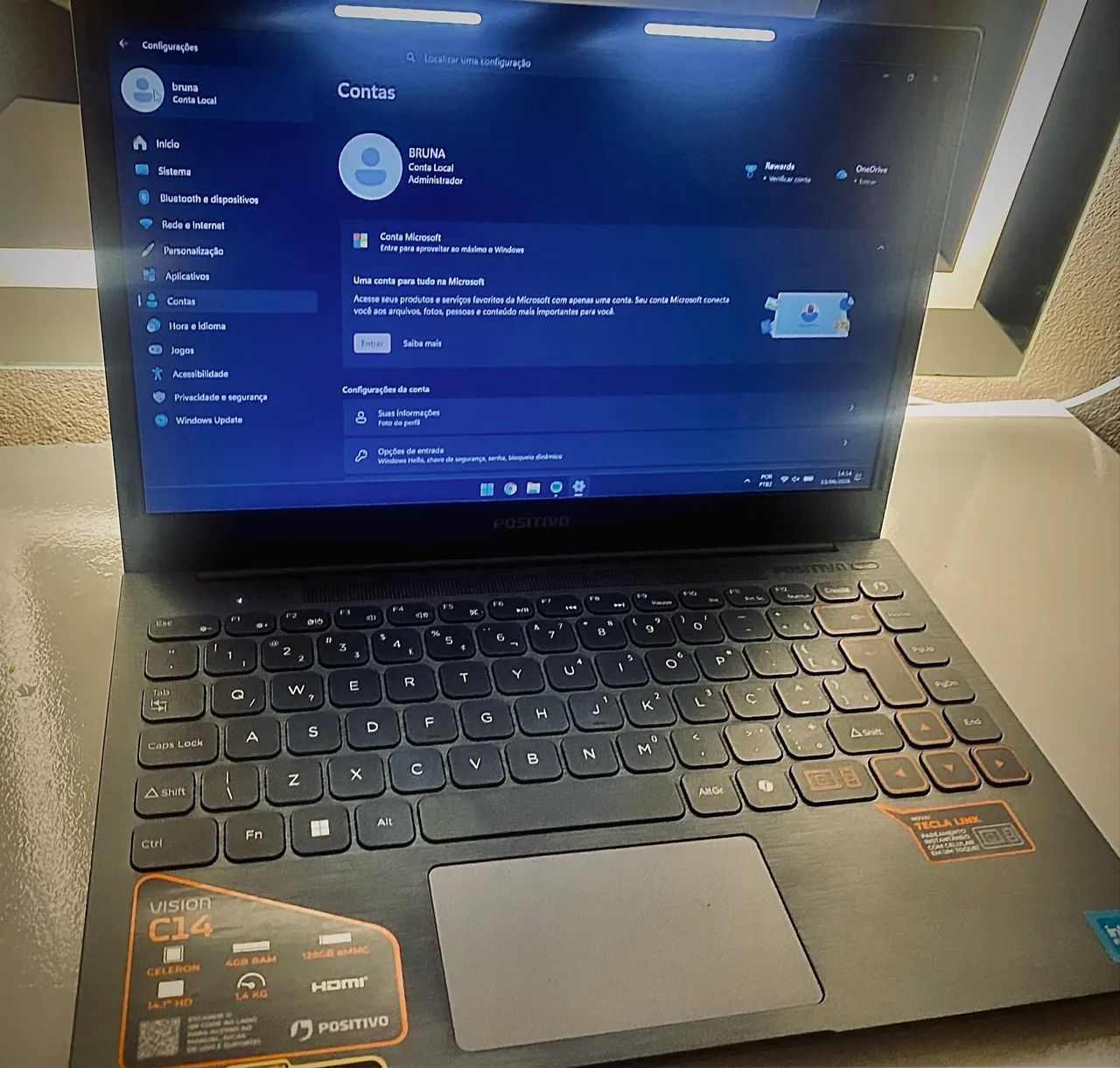 Notebook c14 vision, ideal para trabalhos e estudos, com led de 3 ajustes  - Foto 2