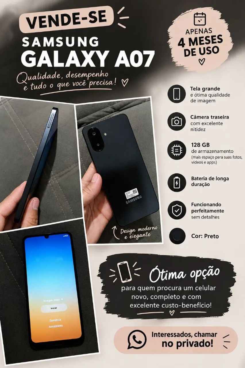 Galaxy A07 4 meses de uso 