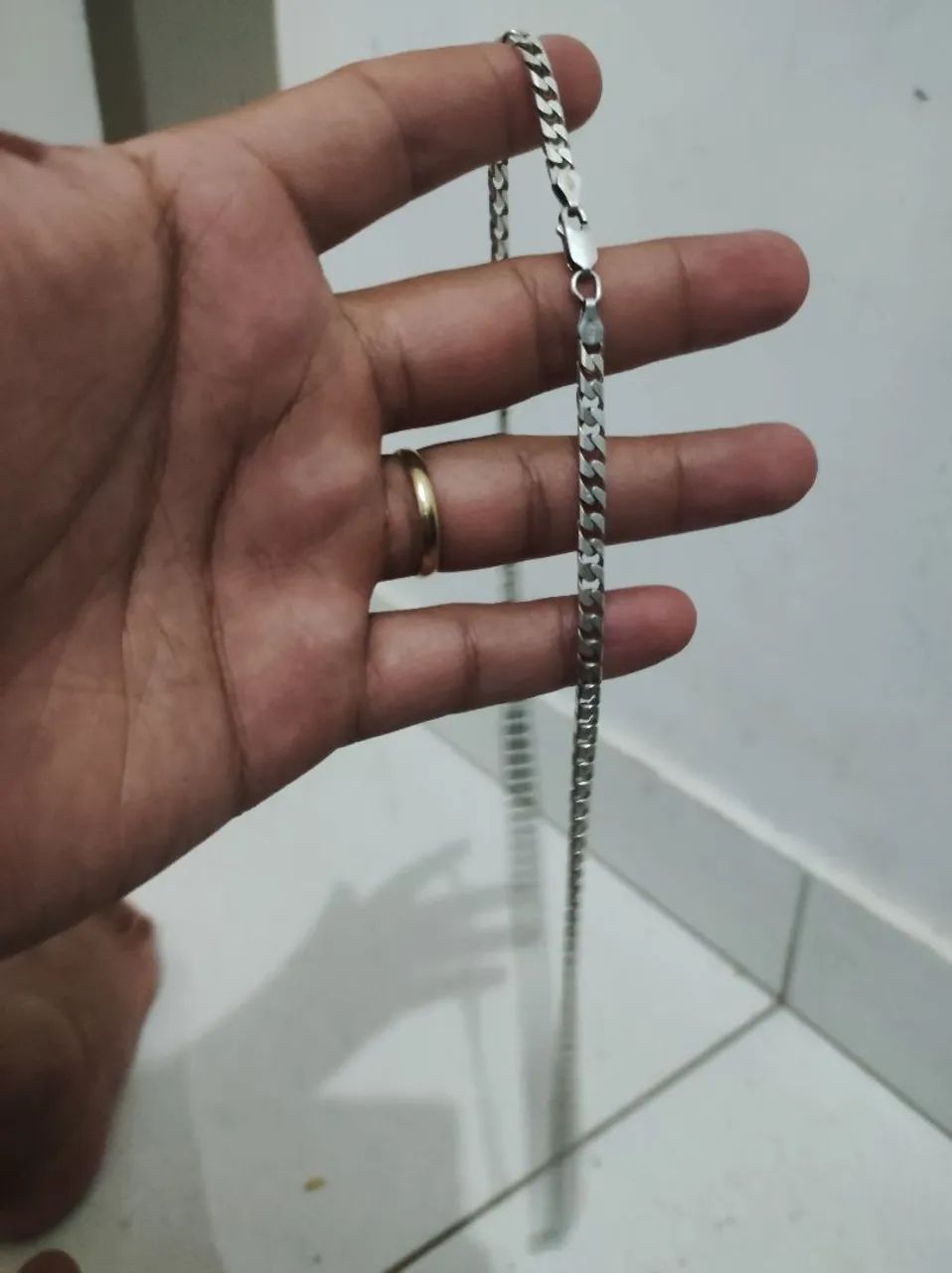 Corrente de Prata Legítima - 60 cm  e 3mm - Foto 2