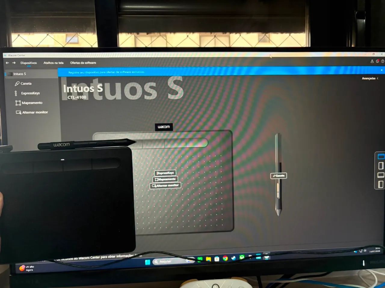 Mesa Digitalizadora Wacom Intuos CTL4100 (Seminova) - Foto 2