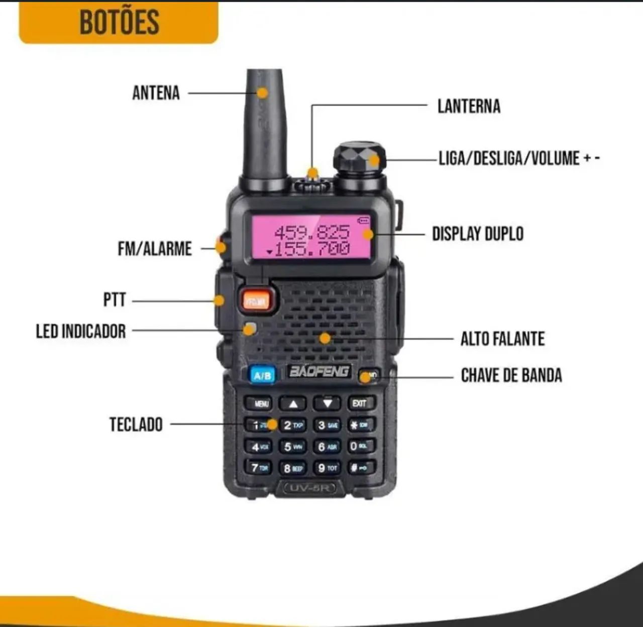 Rádio Comunicador Baofeng Uv-5r  - Foto 4
