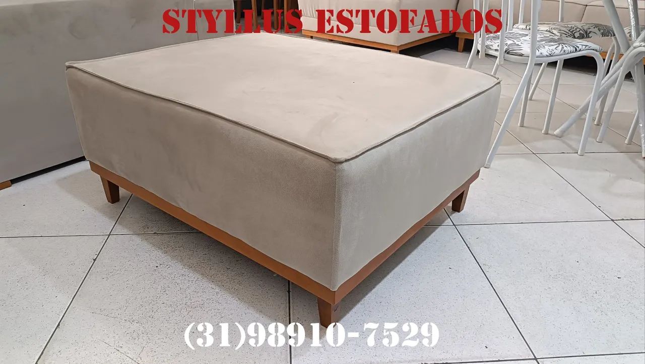 Puff central base de madeira de luxo - Foto 2