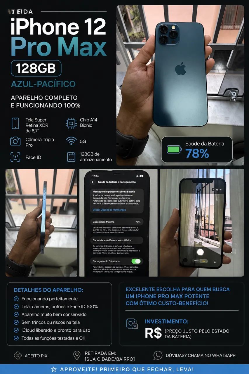 iPhone 12 Pro Max 128 GB ? Excelente oportunidade!