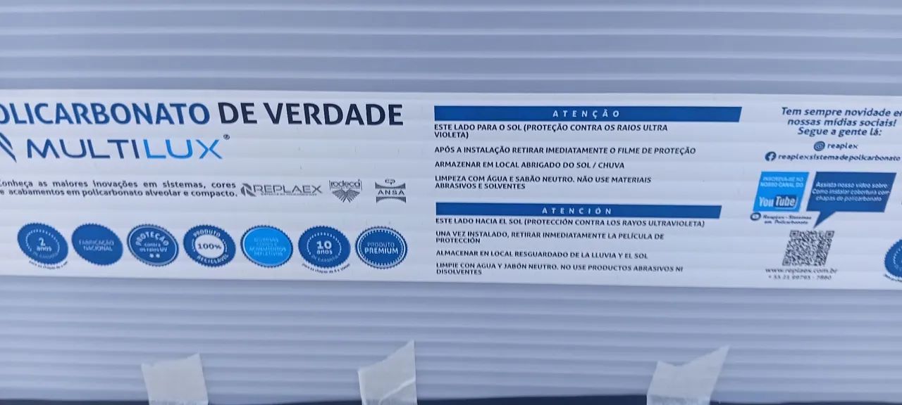 Chapa de policarbonato de 4mm, 3 metros , usado para telhado e toldo - Foto 5