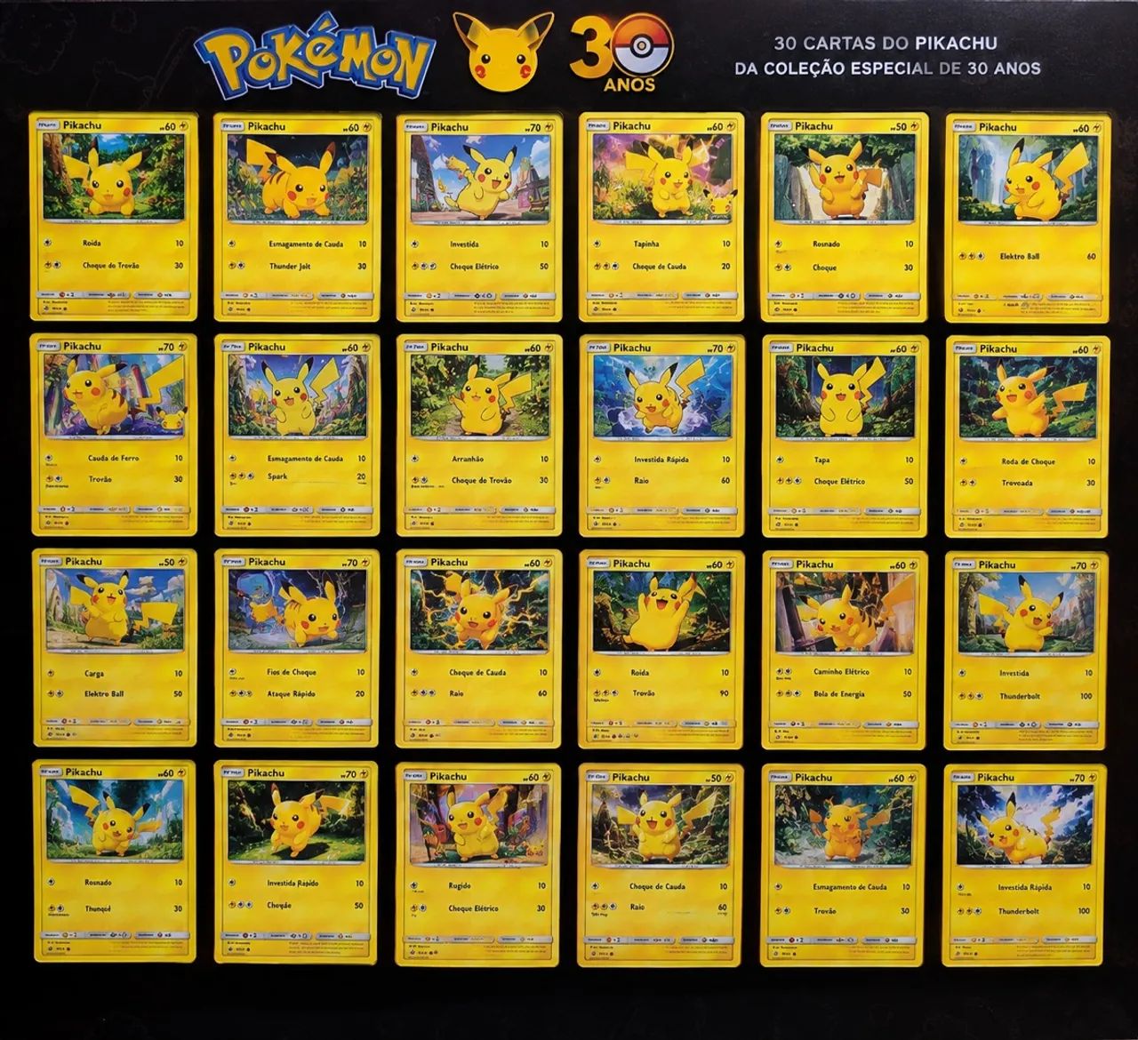Coleção 30 pikachus 30 anos 