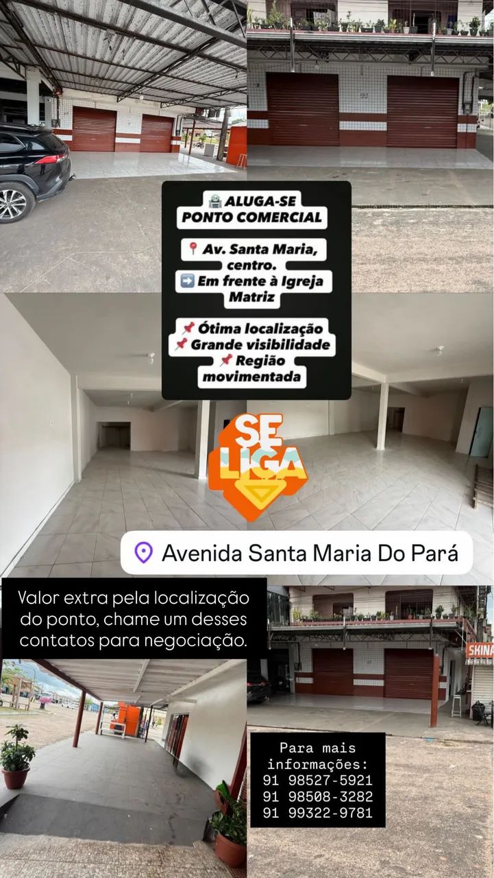 Aluga-se ponto comercial no centro de Santa Maria do Pará