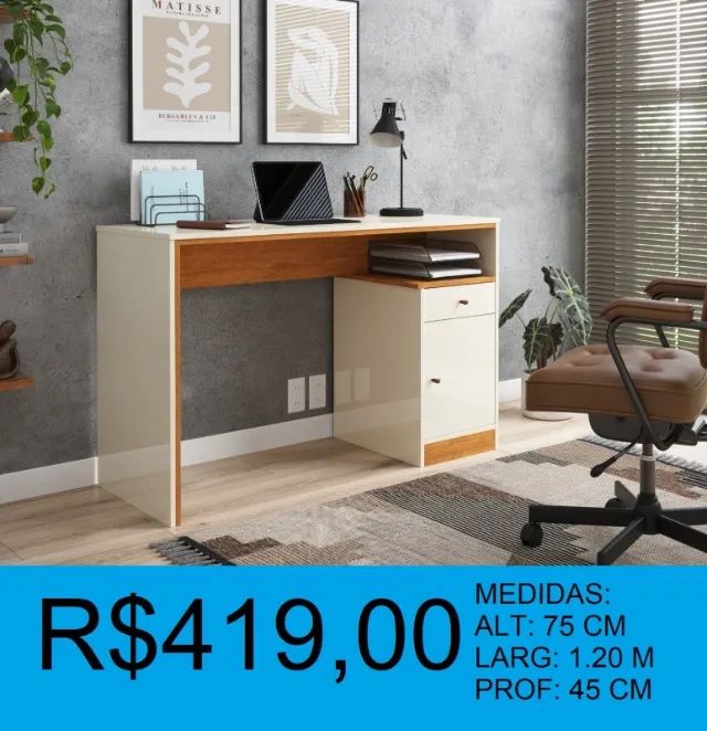 Escrivaninha com design elegante - frete gratuito e montagem