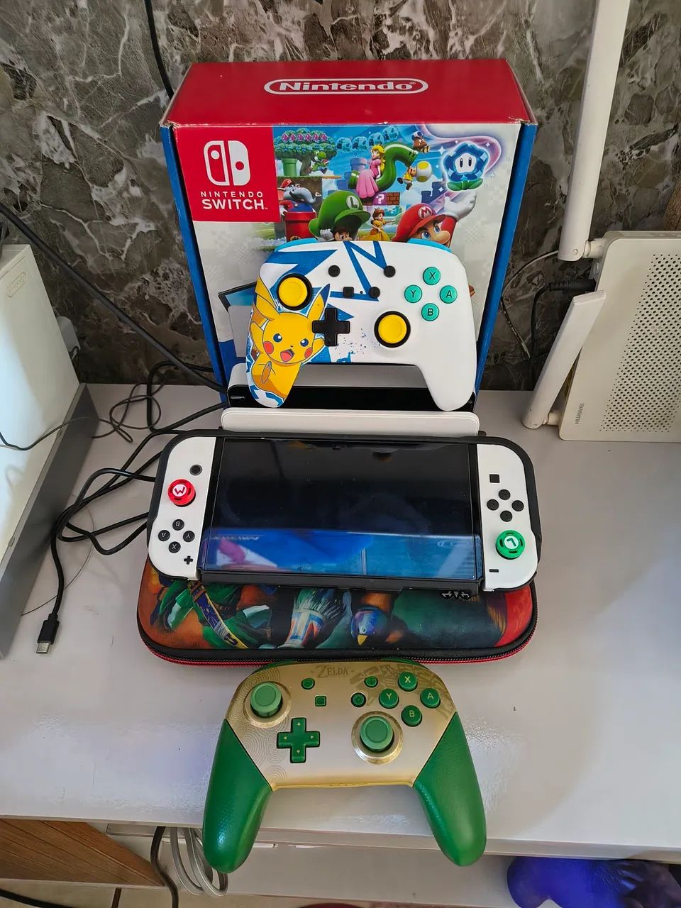 Nintendo Switch OLED Desbloqueado - Kit Completo + Acessórios - Foto 3